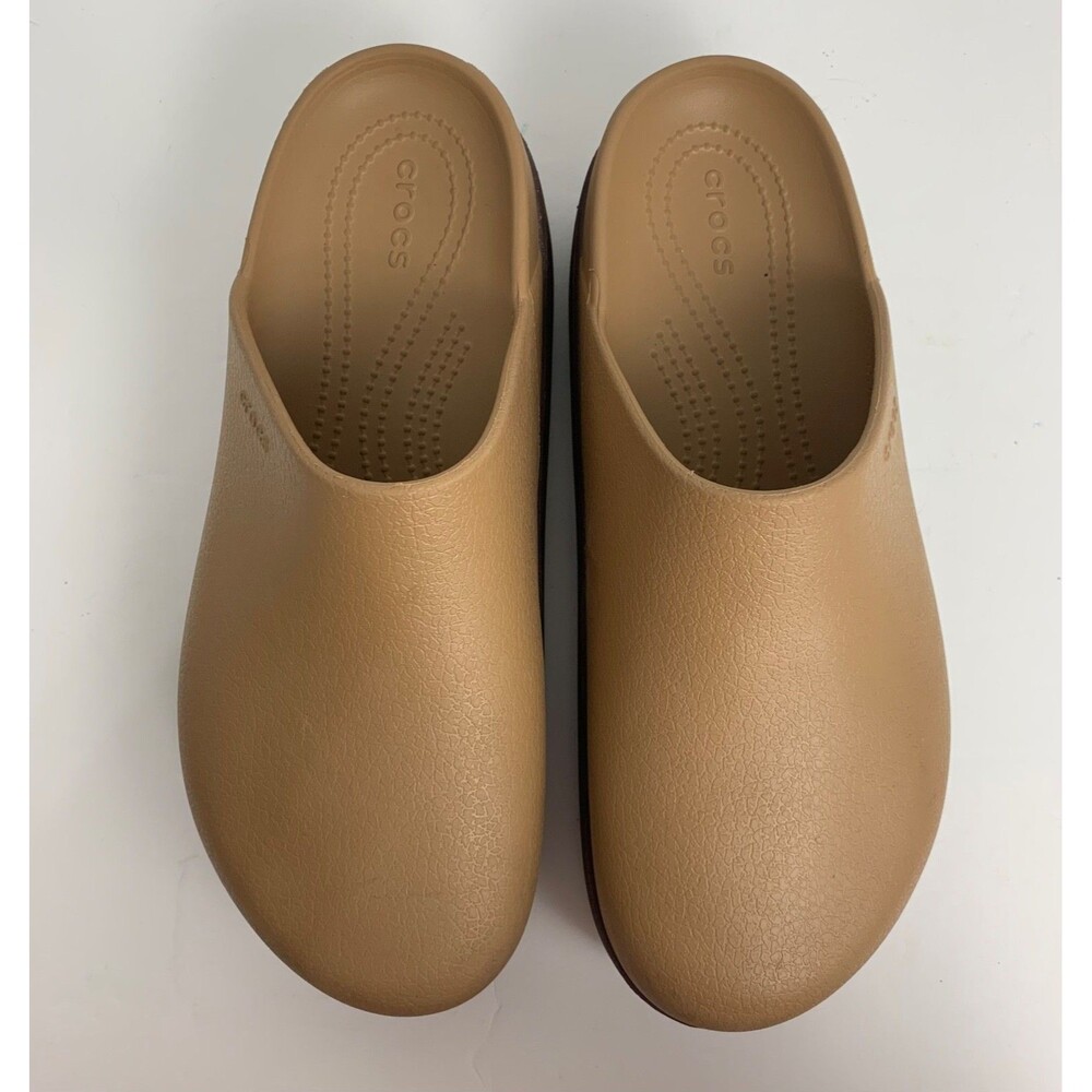 Crocs Dylan Platform Clog Shoes Womens 11 Tan Brown Comfort Chunky Mule Slip On - Picture 4 of 11